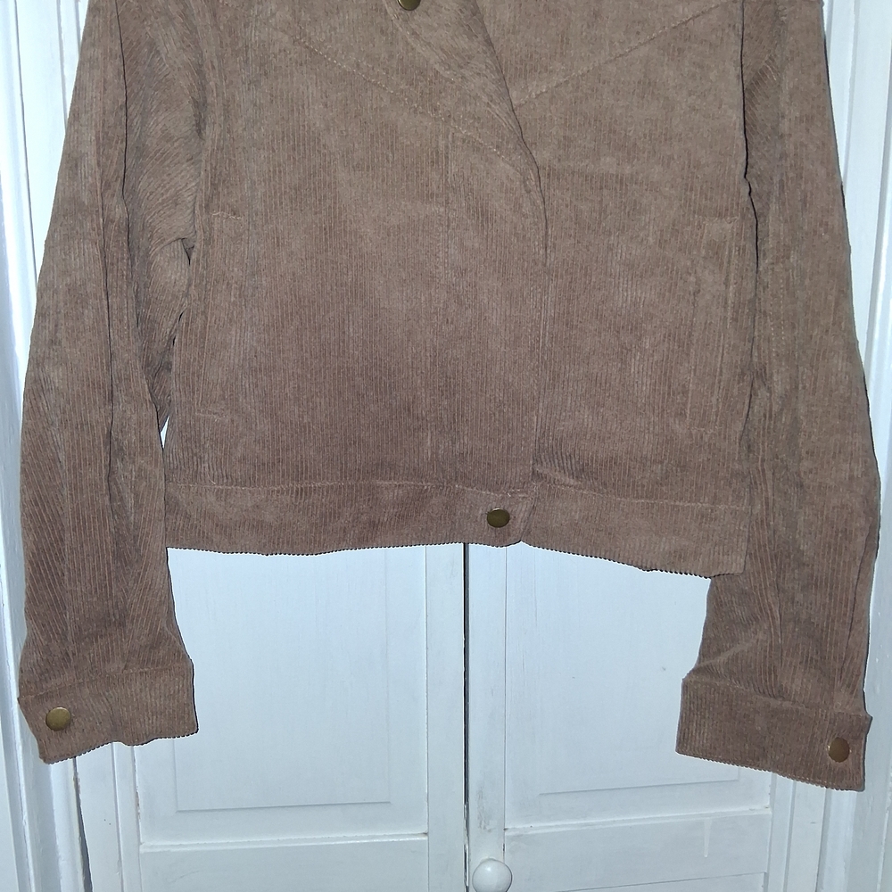 MINE Taupe Corduroy Short Moto Jacket - Picture 2 of 12